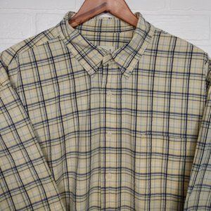 Eddie Bauer men's yellow plaid summer short sleeve shirt XXL 2X big man